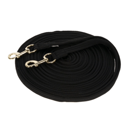 Lonża podwójna dla konia Soft, 17 m, czarny, Covalliero